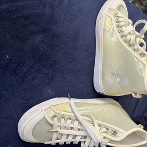 Adidas Nizza -White and translucent High-Top Sneakers, size 8. Unworn